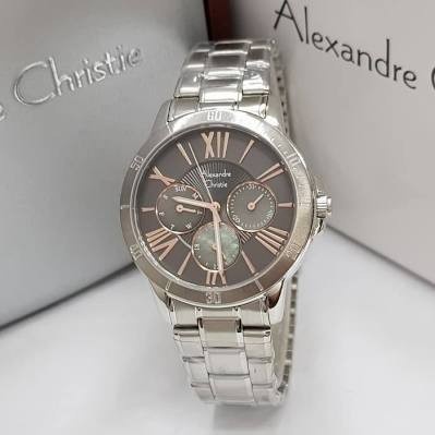 jam tangan wanita alexandre christie AC 2650 AC2650 silver black Original