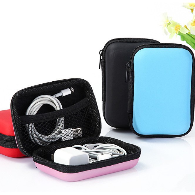 Tempat Earphone Headset Organizer Dompet Koin Charger Case Box /Dompet Unik Serbaguna Kotak &amp; Bulat