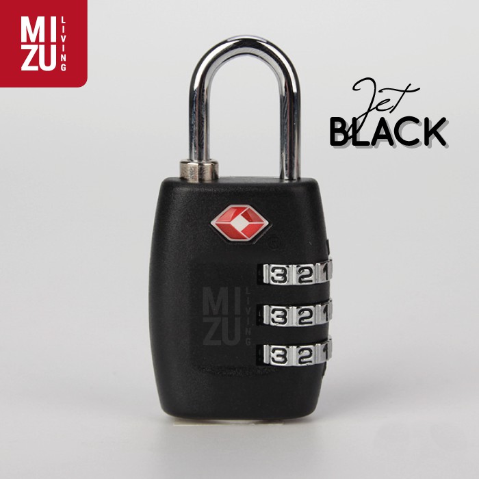 Travel Baggage Luggage Lock TSA WARNA WARNI - Gembok Tas Koper-BLACK