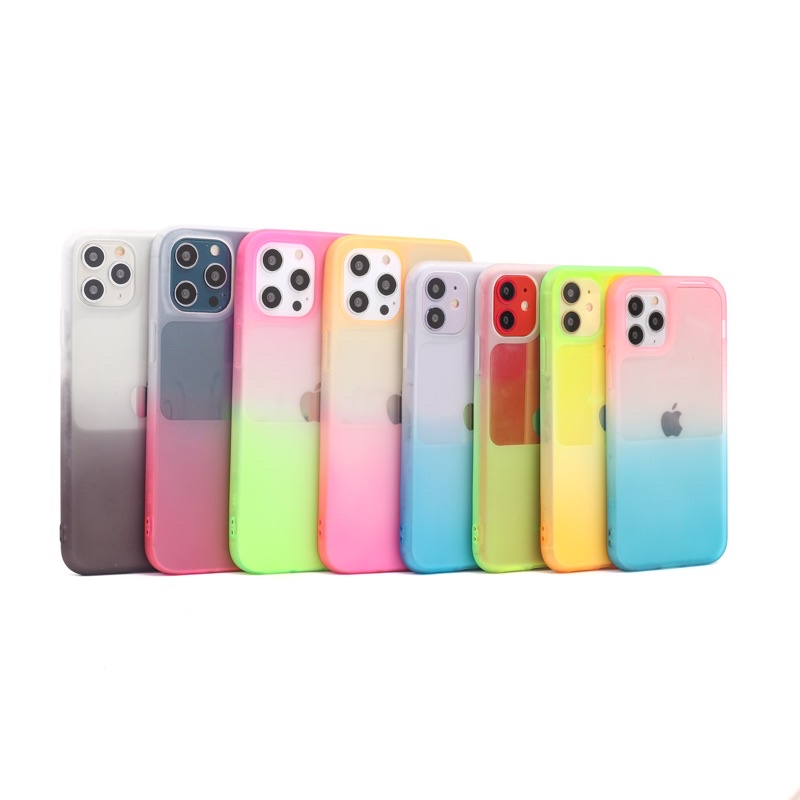 DOUBLE COLORS OMBRE SOFT CASE (1) FOR IPHONE 12 11 XS XR 8 7 6 MINI PRO MAX PLUS