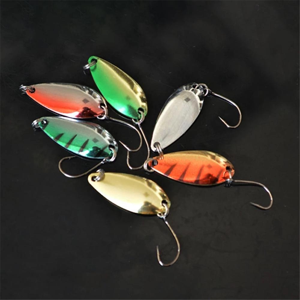 Agustina Sendok Logam Umpan 6 Pcs/Set Alat Memancing Spinnerbsit Ikan Kecil 3g 3.cm Outdoor Memancing Memancing Umpan