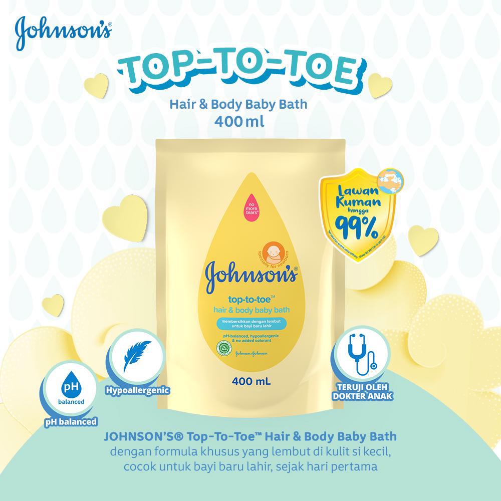JOHNSONS BABY Top to Toe Hair And Body Sabun Mandi Bayi REFILL 400ml//Sabun Mandi Bayi Bath 2in1