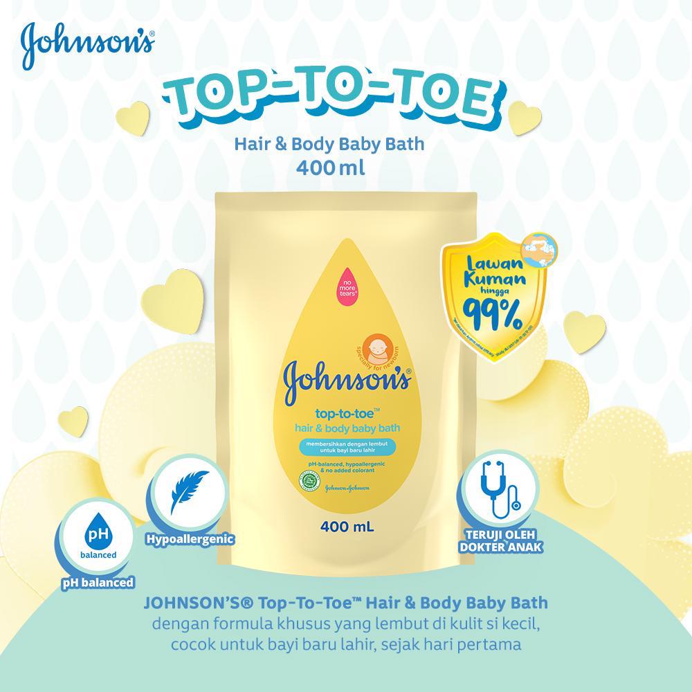 JOHNSON'S BABY BATH TOP TO TOE BABY HAIR AND BODY BATH REFILL 400 ML//SABUN MANDI BAYI 400ml