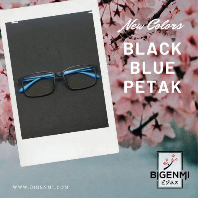 [BIGENMI] Ion Nano Glasses - Kacamata Ion Nano - Black Blue Petak