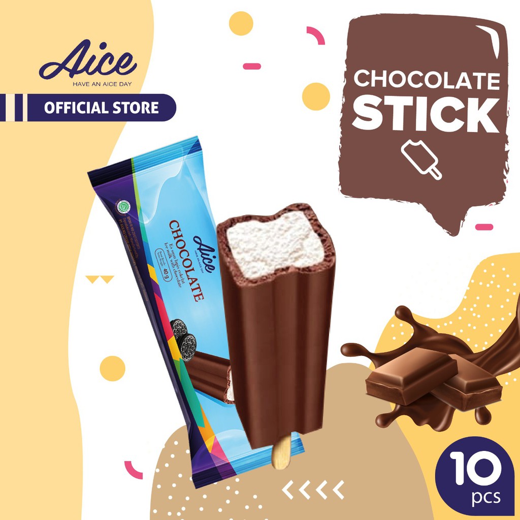 

Paket Aice Ice Cream Chocolate Stick Es Krim (isi 10pcs) Eskrim Cokelat Susu Flash Sale