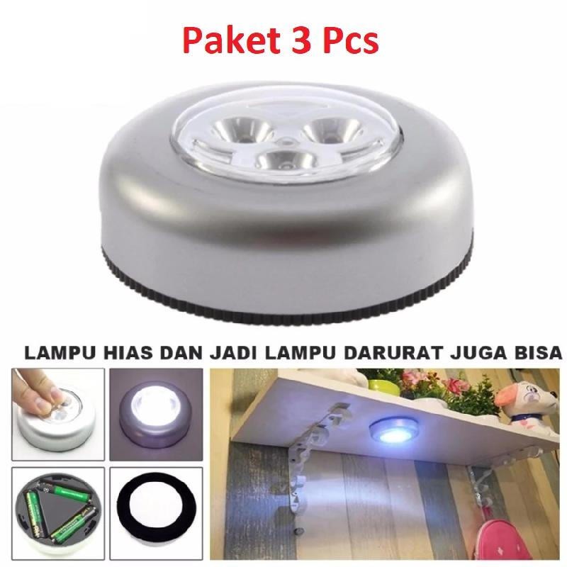 Lampu Tempel LED - 3 Pcs - Touch Lamp Stick And Click Emergency