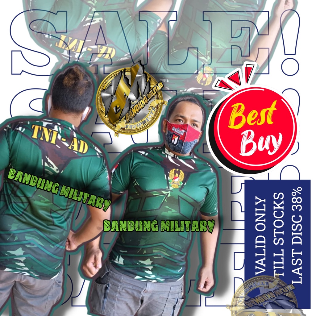 Baju Draifit Pendek TNI AD Kartika Eka Paksa Tshirt Loreng Malvinas Army Fullprint Sublim Jersey Ola