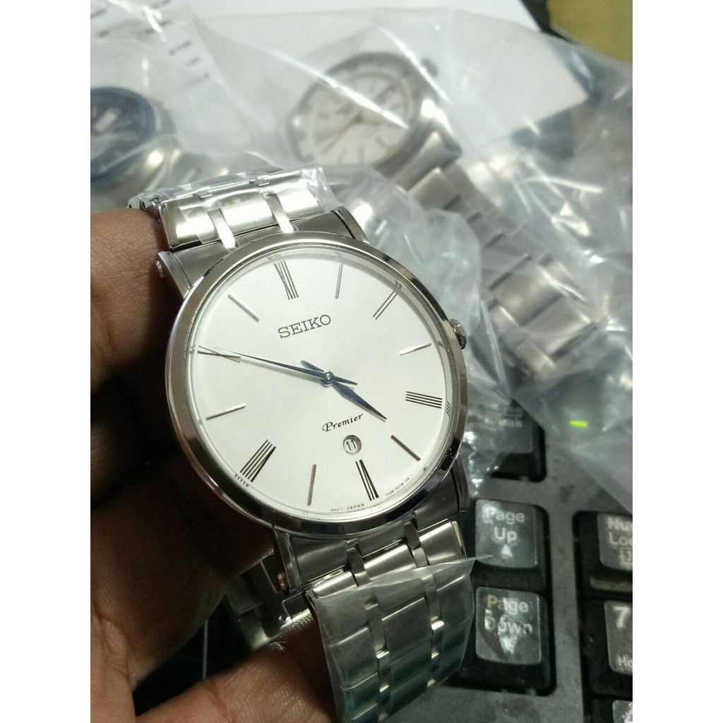 Seiko Premier SKP391P1 Quartz White Dial - Jam Tangan Pria SKP391