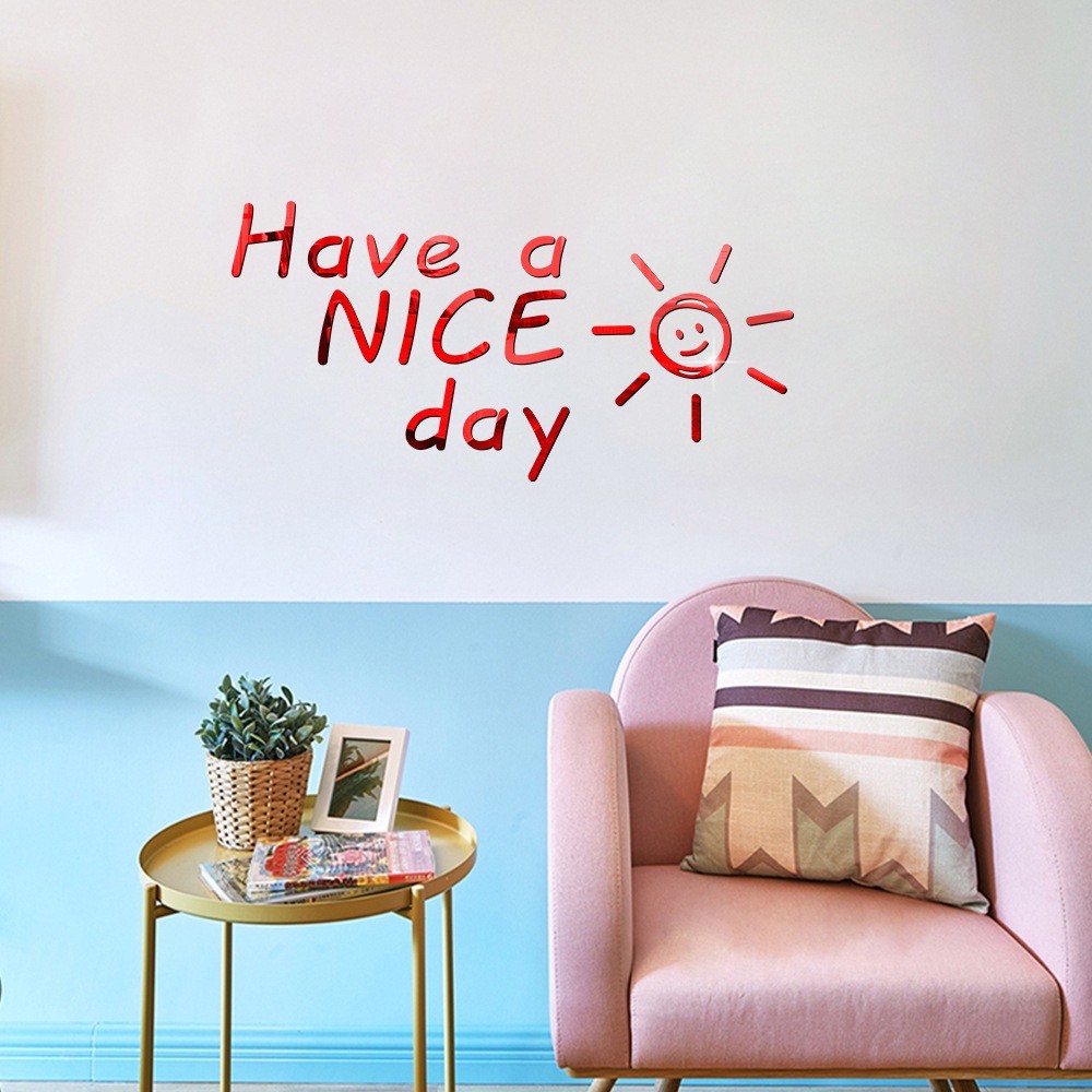 (BISA COD) Stiker Wallpaper Dinding Kaca Quote Have A Nice Day Wall Sticker