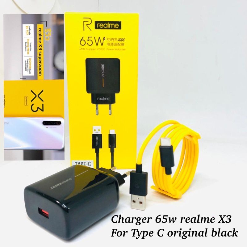 Charger Realme Original 100% Type C Super Dart 65W/30W/20W/18W super vooc Fast Charger