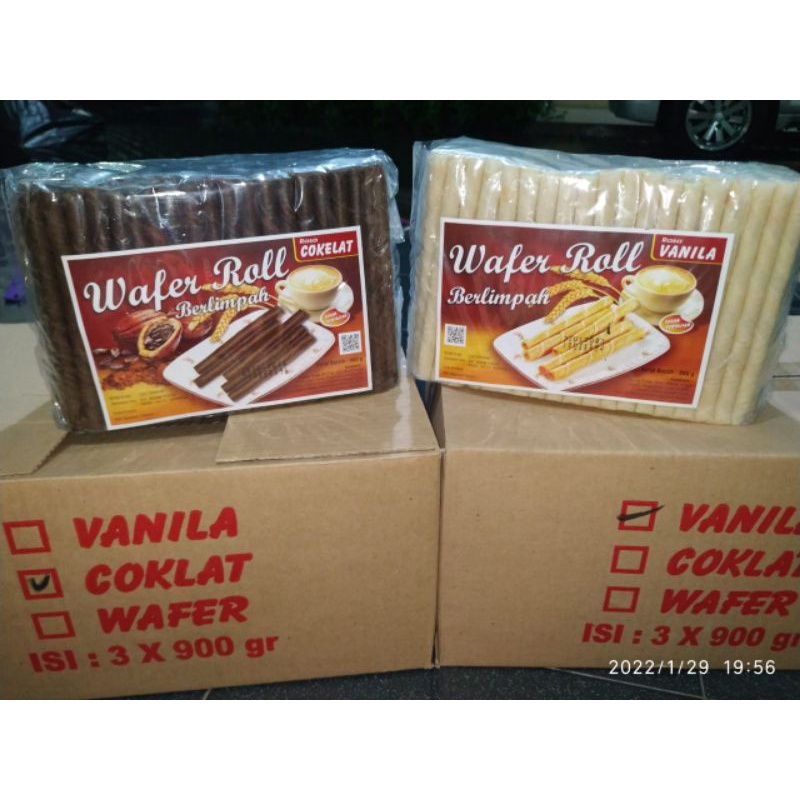 Wafer Roll Mezzo Vanila Coklat 900gr (BUDAYAKAN MEMBACA DESKRIPSI) By Gerry Melimpah Astor Chocoroll