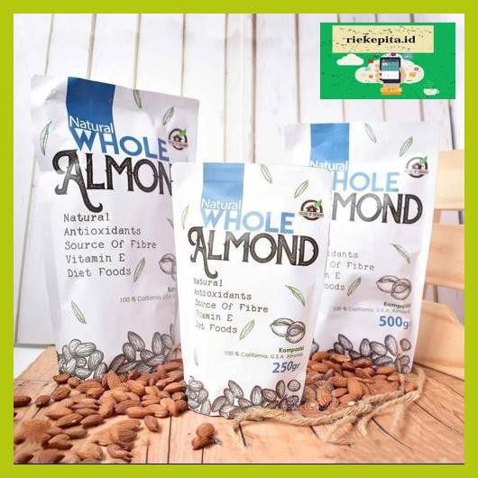 

5Yer67R- Natural Whole Almond ( Kacang Almond Natural ) 250 Gr T7Rty67-