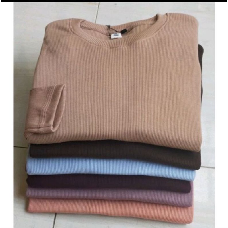 KAOS WAFER RAJUT LENGAN PANJANG PRIA & WANITA