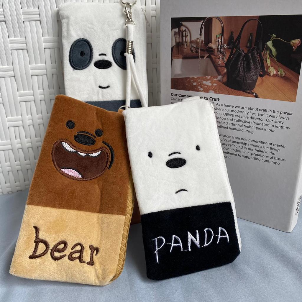 POUCH WE BARE BEARS PERSEGI PANJANG DOMPET KOIN HP WBB IMUT BAHAN KAIN LEMBUT HALUS HARGA TERMURAH KUALITAS TERJAMIN READY GROSIR COD