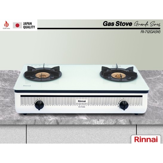 Rinnai RI712GA – Kompor Gas 2 Tungku RI712GAB / RI712GAW