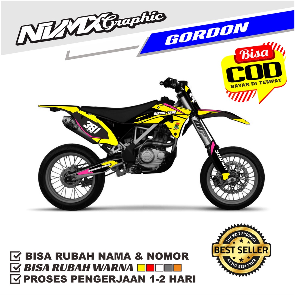 DECAL KLX GORDON FULL BODY KUNING DECAL MOTOCROSS