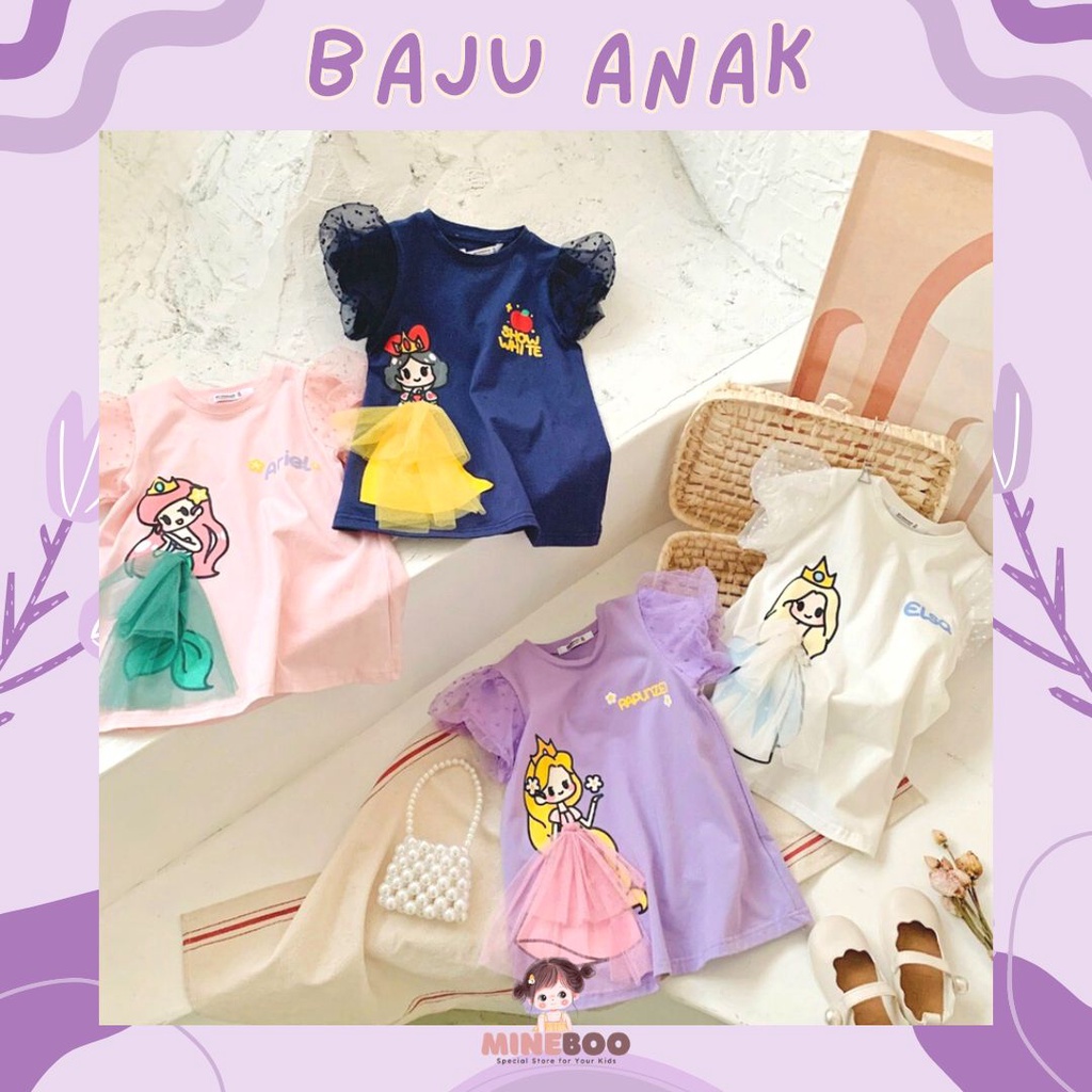 minieboo PRINCESS PUFF EBV Baju Dress Anak Perempuan Import