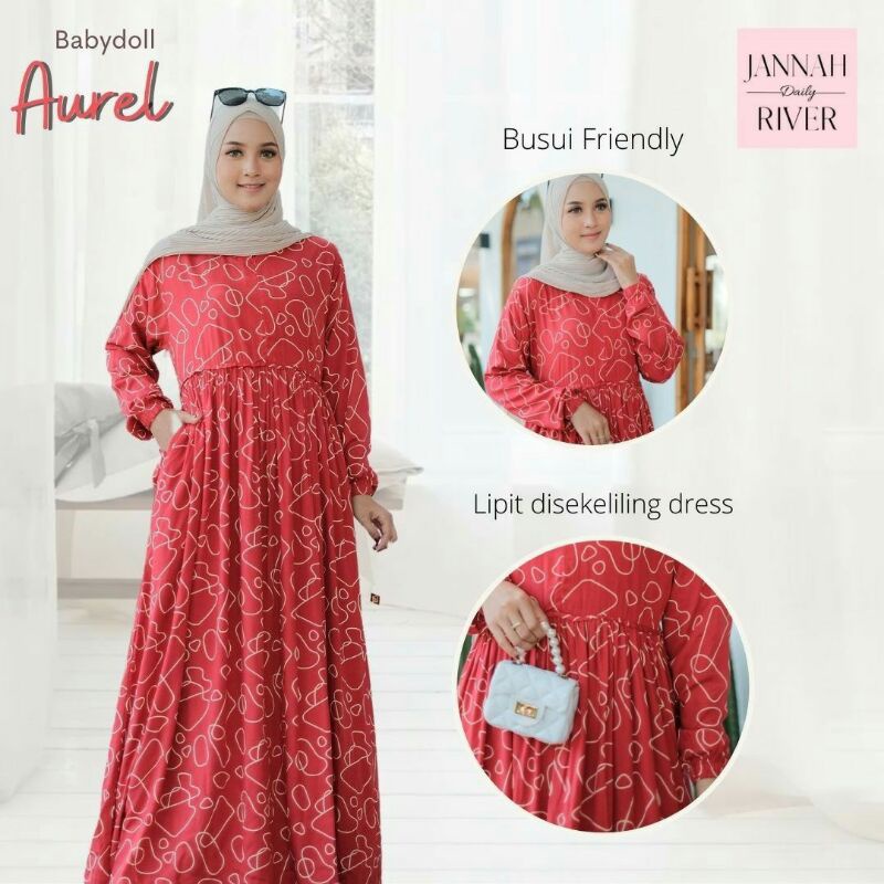 Jannah River Babydoll Aurel || Gamis Premium by JannahRiver #gamis #dress #dastermuslim #jannahriver