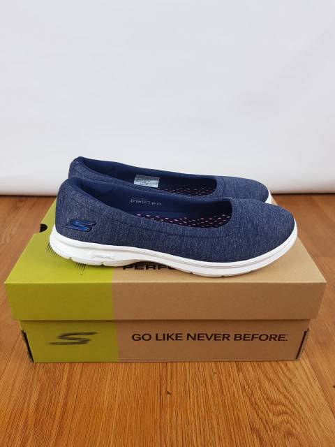 Skechers go step balet canvas woman + lengkap box