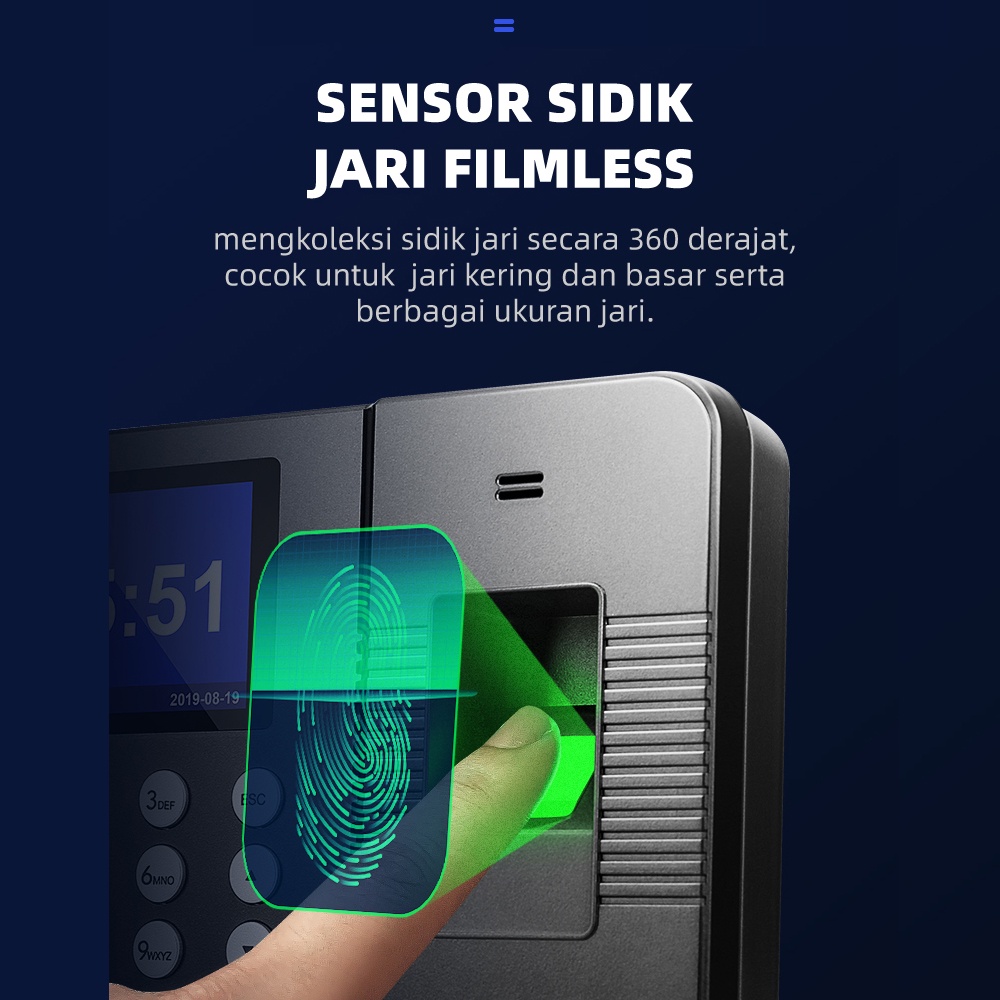 Deli Mesin Absensi Sidik Jari Bahasa Indonesia - USB tanpa instalasi software E3960 Image 6