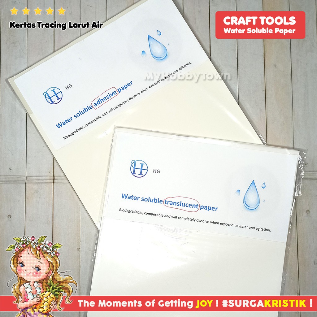 Water Soluble Paper Kertas Larut Dalam Air Transfer Paper Sulam Soap Making Sabun