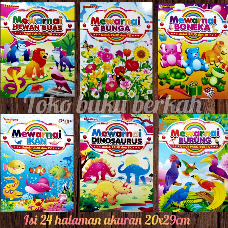 buku mewarnai lebar boediono 24 halaman full colour 20x29cm