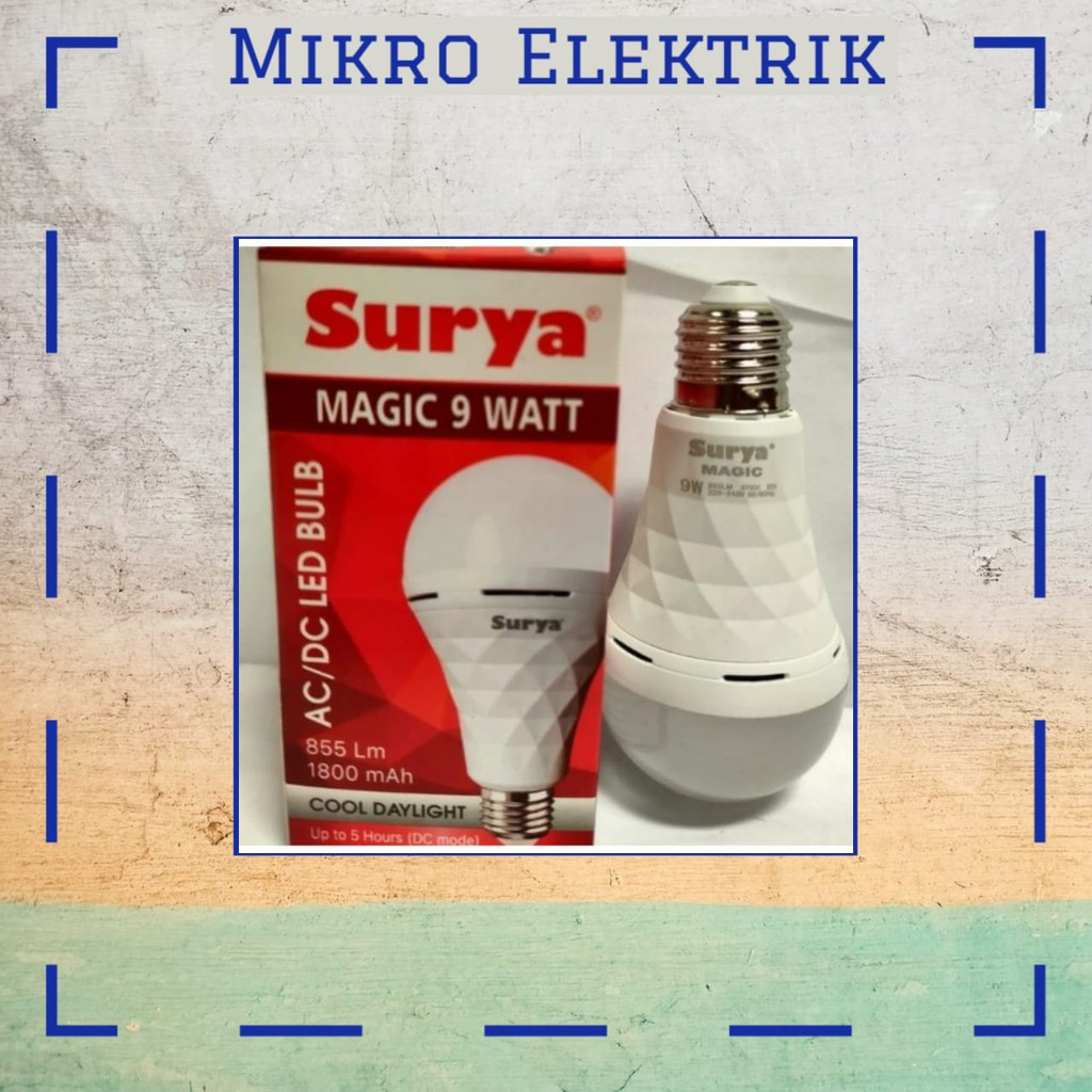 Lampu Emergency LED Surya Magic 9 Watt Rechargeable