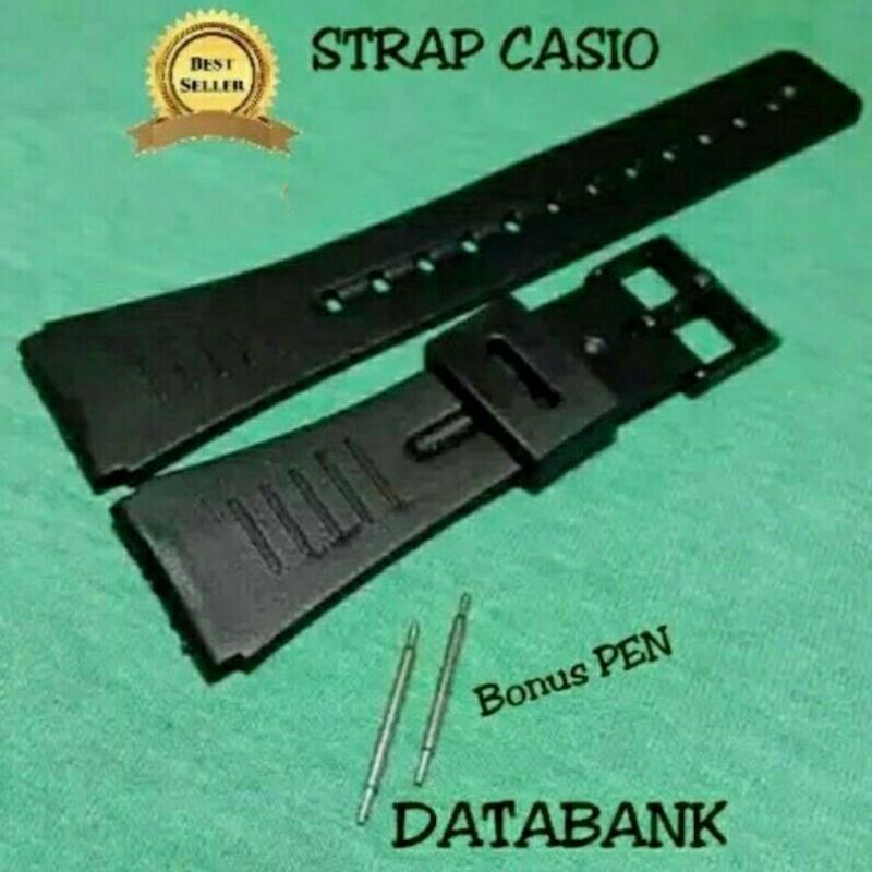 STRAP TALI JAM TANGAN CASIO DATABANK DBC-32 DBC-150 DBC-30 DBC-81 Free pen