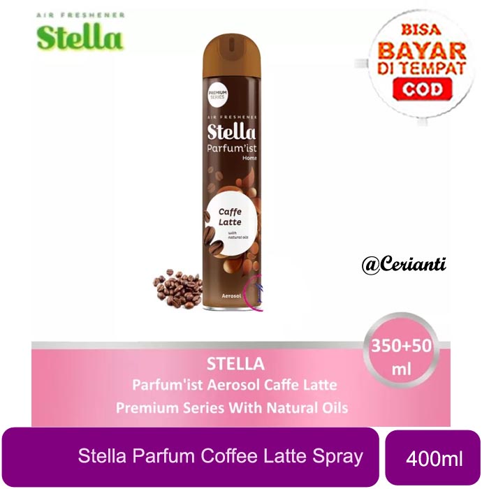 [LUAR PULAU WAJIB KARGO] [400ML] [SPRAY] [BPOM] STELLA AIR FRESHENER AROMA KOPI COFFEE | PENGHARUM RUANGAN SPRAY_Cerianti