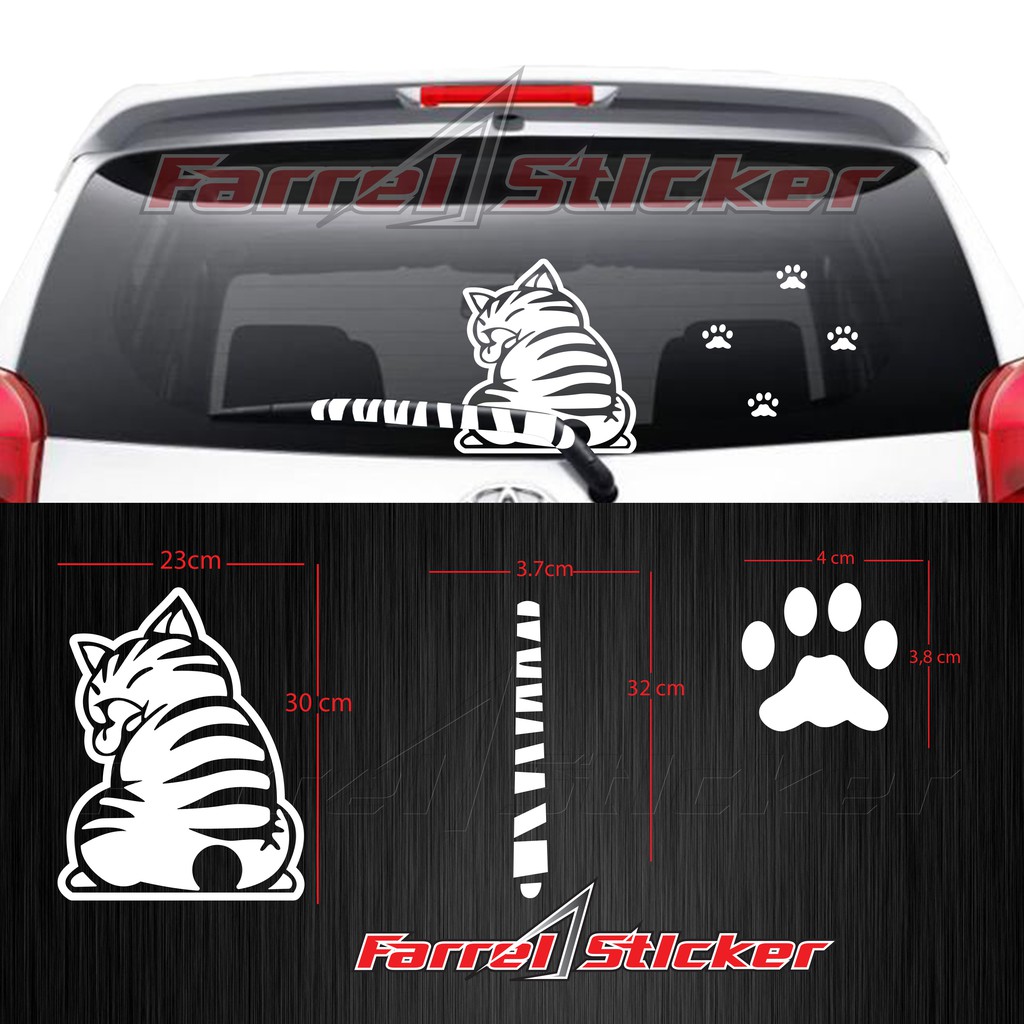 stiker sticker ekor kucing goyang