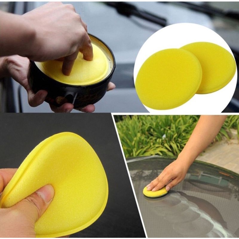 Applicator Pad Flat Busa Poles Model Rata untuk Waxing Mobil Motor Sponge Applicator