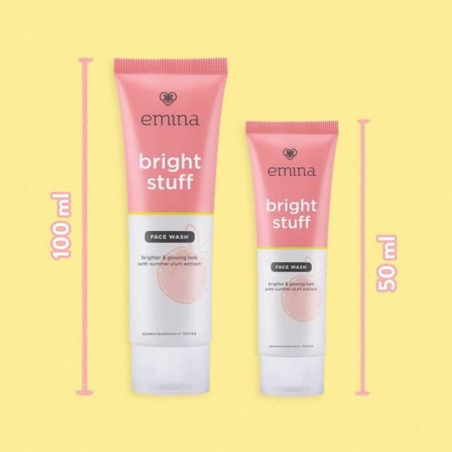 Emina Facial Wash emina bright stuff facial wash 50ml-100ml / sabun mencerahkan