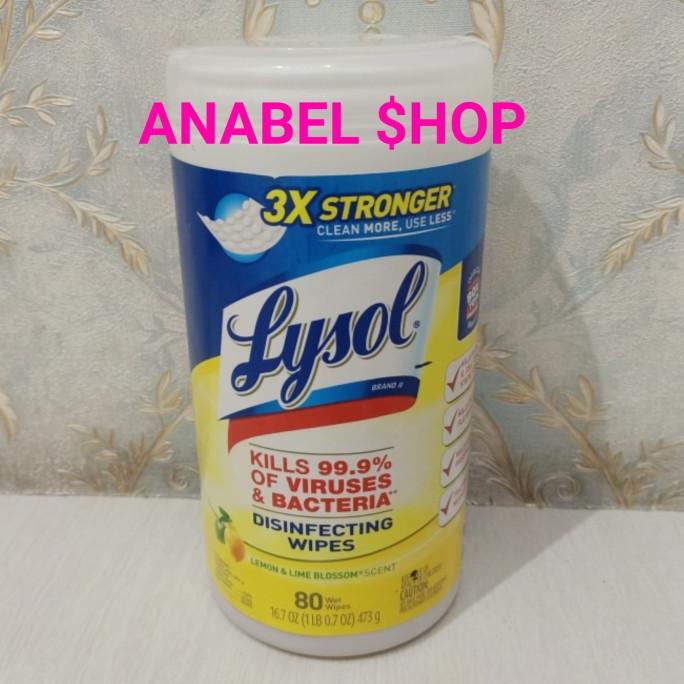 Lysol Disinfecting Wet Wipes Disinfectant Tissue Anti Bacterial Lemon