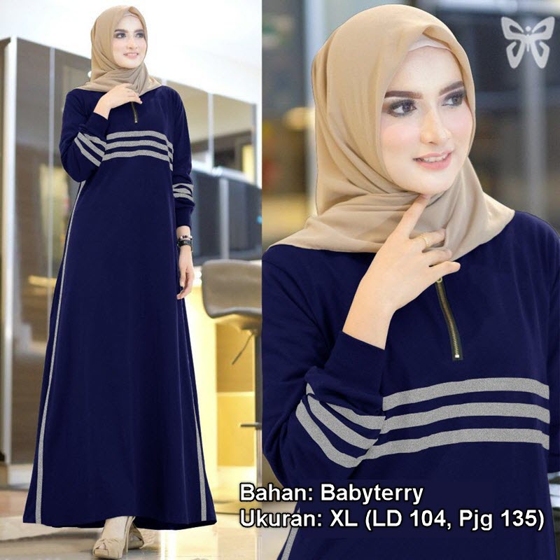 ✹Dress Muslimah Kasual Baju Muslim Wanita Gamis Kaos Long Dres Lengan Panjang Gaun Hijab Terbaru mfs