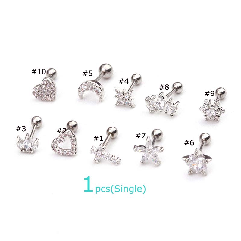 1piece Tragus Cartilage Pinna Daith Helix Earrings Piercing 6mm Length