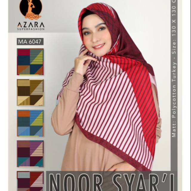 Jilbab Segiempat Jumbo Motif Azara Syar'i / Hijab Segiempat Motif Azara Syari Jumbo Terlaris
