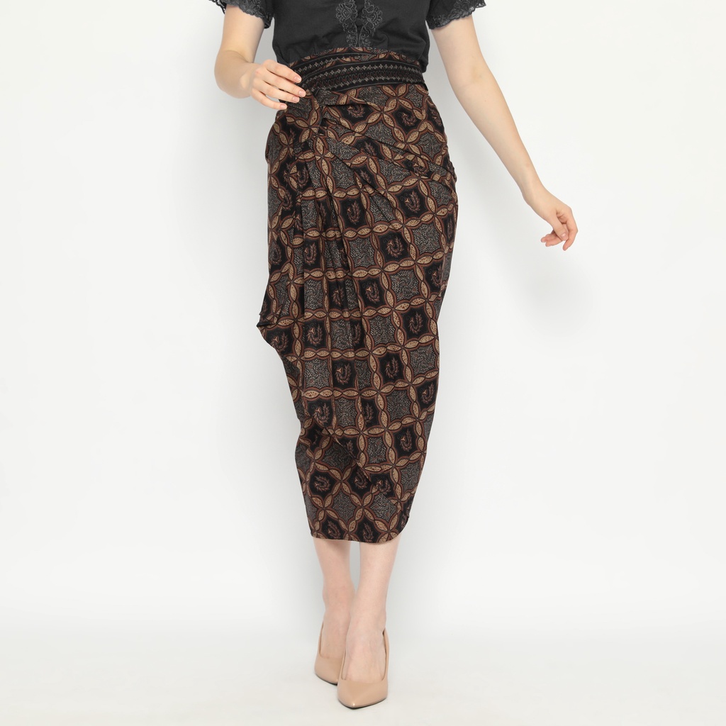 ROK LILIT BATIK Skirt Kebaya Instan Modern Wanita Warna Hitam Coklat 729555 Cap 72 - Rok Batik Lilit Bawahan Skirt Kamen Kebaya Songket Batik Panjang Plisket Span Instan Jadi Bali Lembaran Premium Modern Untuk Wanita Kondangan