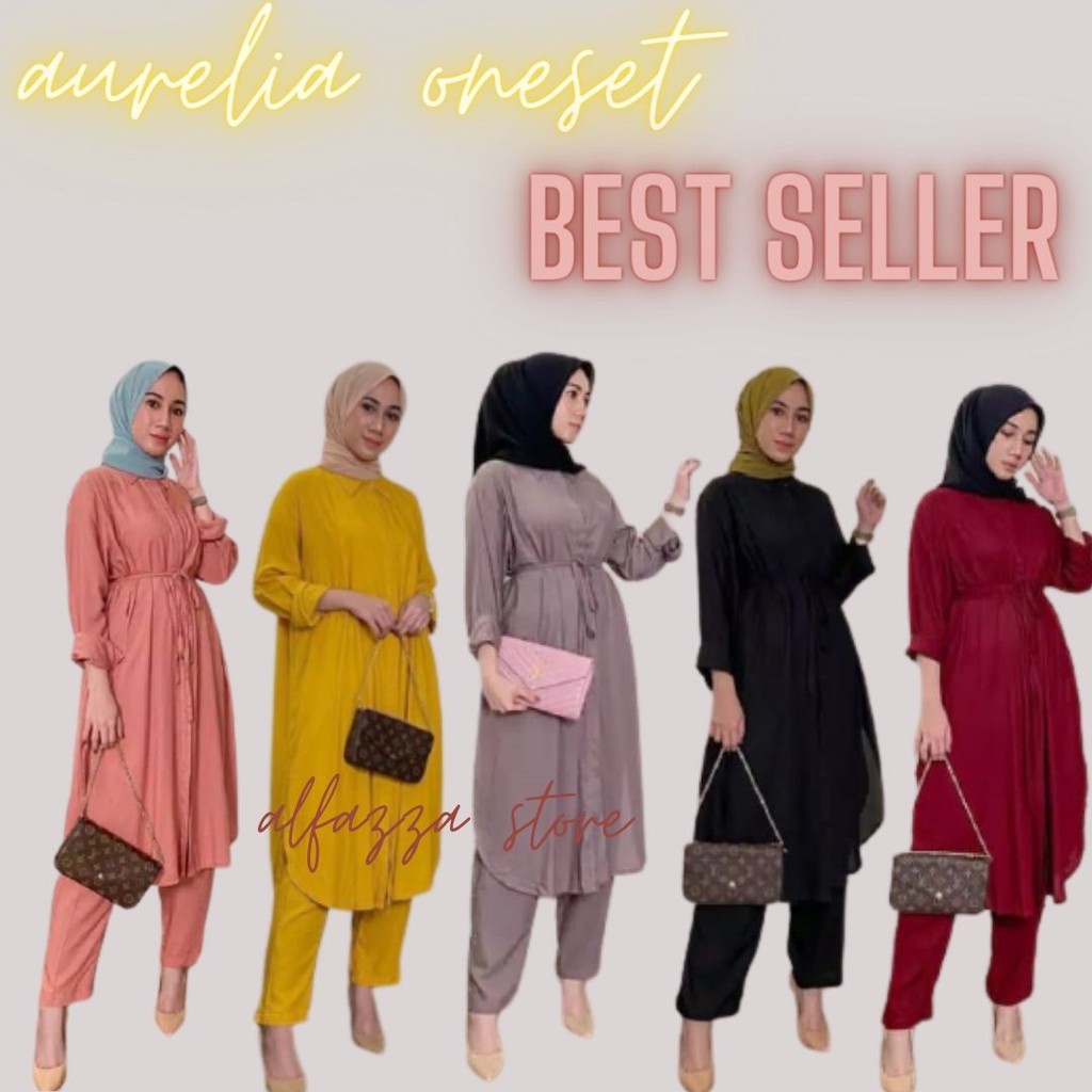 ALFAZZA/AURELIA SET/stelan wanita/home dress/pajamas/Daily SetJumbo 4XL/ OneSet Rayon Busui TERMURAH