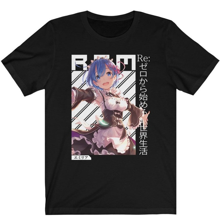 Tshirt Re Zero Rem Kanji Anime Manga Premium