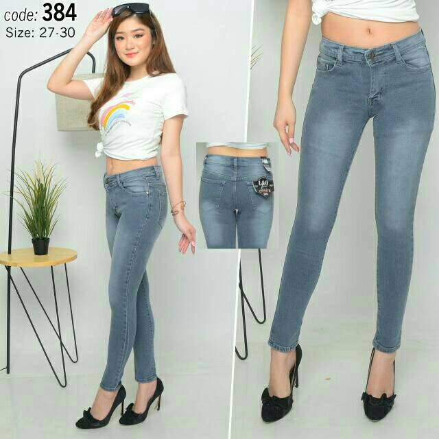 ( Size 27 - 30 ) Celana Jeans Polos Wanita / Celana Panjang Skinny / Celana Lepis Pensil Lgo