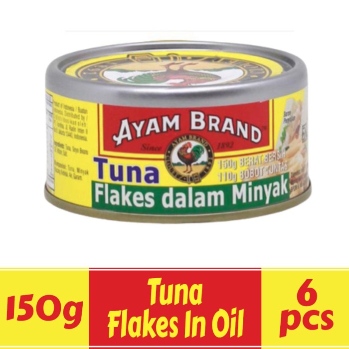 

Gg1Hh Ikan Tuna Kaleng Paket 6 Pcs Flakes In Oil Ayam Brand 150Gr s1Gkk