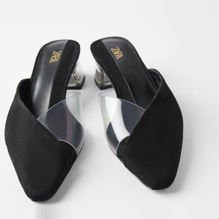 Heels SS6667 Heels Import Wanita Heels ZR-208 V-VAMP METHACRYLATE HEEL MULES