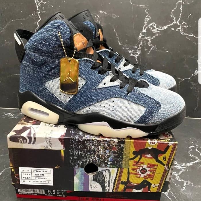  Sepatu  Nike Air Jordan  6 Levis  Denim Premium Original 