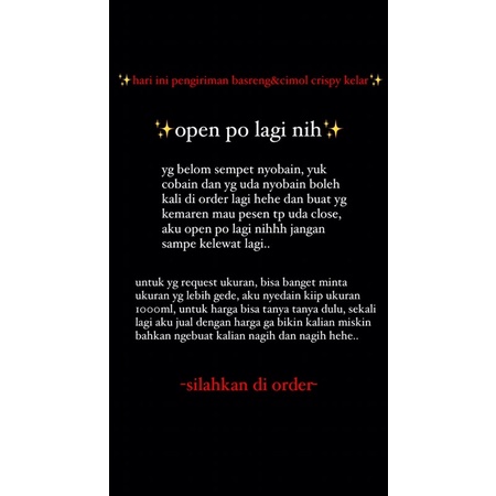 

cimol crispy pedas daun jeruk uk.1000 ml