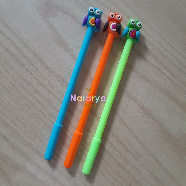 

2x Gel Pen Burung Hantu / Gel Pen Karakter / Gel Pen Lucu / Pulpen Lucu / Alat Tulis Sekolah