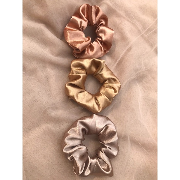 HEADBAND SCRUNCHIE GLOSSY SATEEN SILK PREMIUM GAYA KOREA