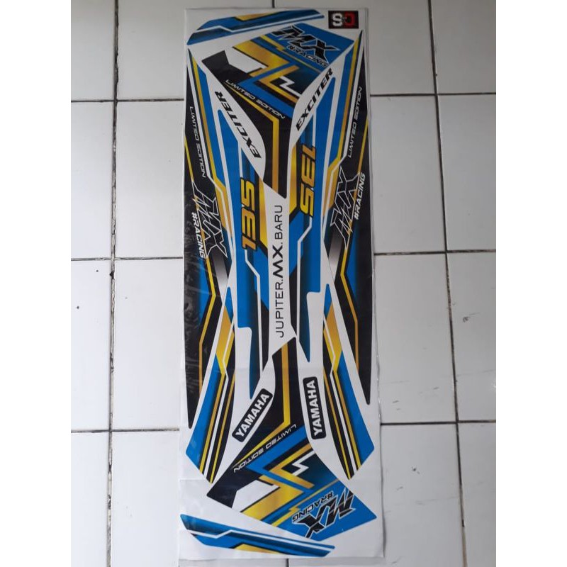 striping variasi Jupiter MX new exciter 135 biru gold