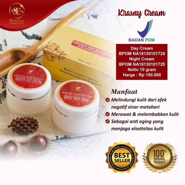 

(BISA COD) CREAM KRASNY DAY & NIGHT SR12,ANTI AGING UNTUK MENJAGA ELASTISITAS KULIT