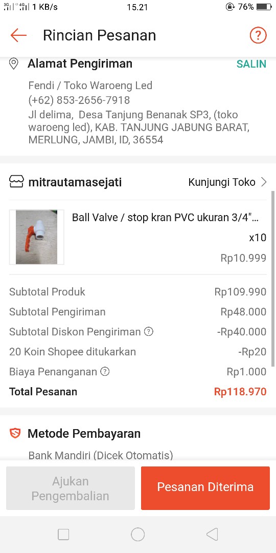 Ball Valve / Stop Kran Pvc Ukuran 3/4 Murah-gg Merah