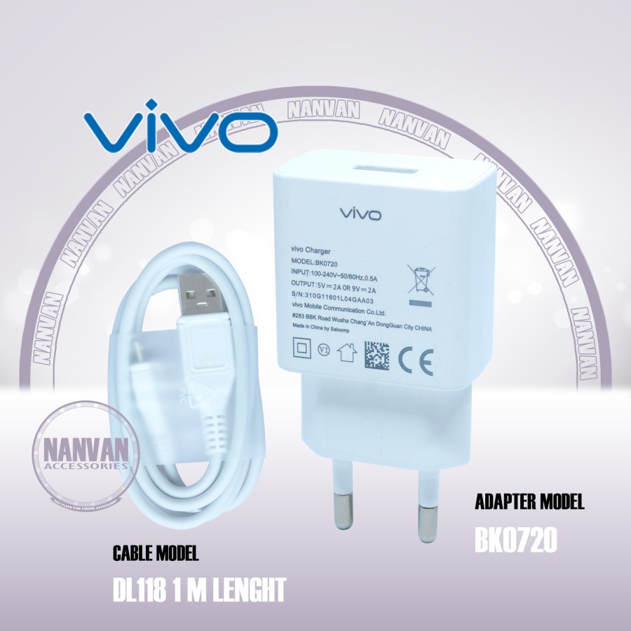 [RO ACC]ORI 99 BK0720 CHARGER VIVO MICRO USB SUPPORT FAST CHARGING 2A